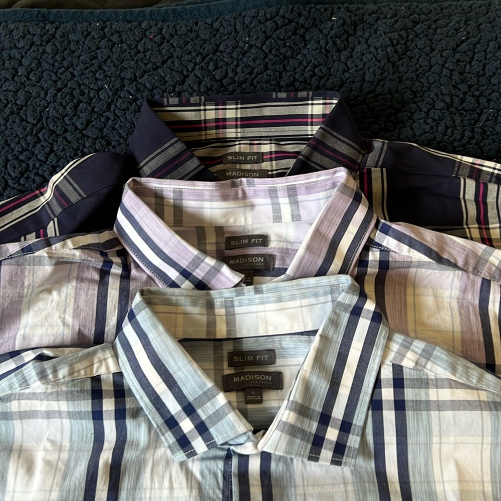 Slim Fit Madison shirt, they are all L sizes, slim fit